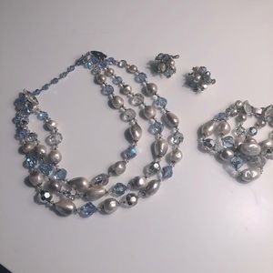 Vintage Vendome set: necklace, bracelet & earrings